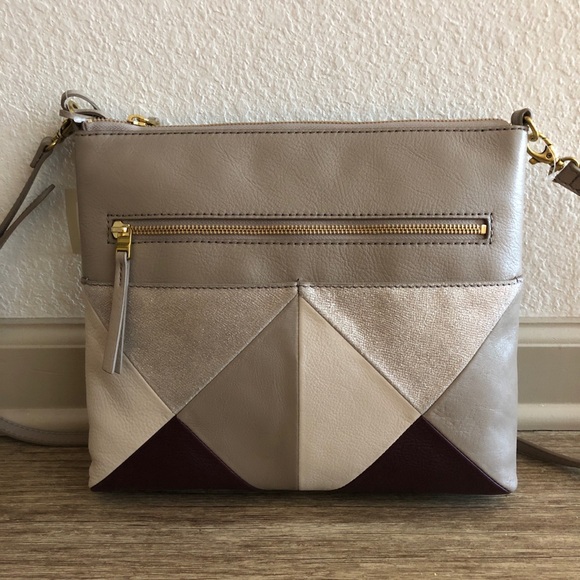 Fossil Handbags - Fossil Fiona Leather and Suede Patchwork Crossbody